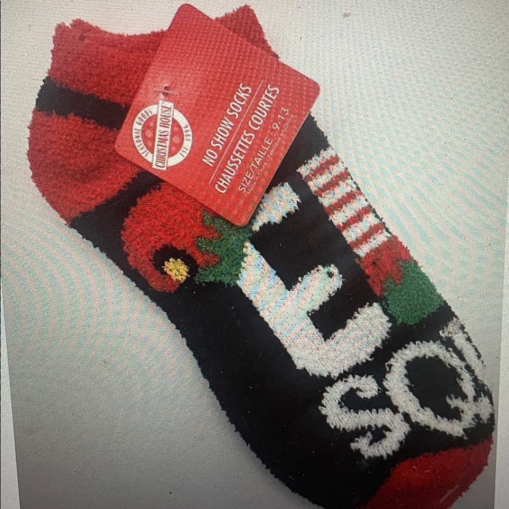 Christmas House No Show Socks Elf Squad Christmas Size 9-13